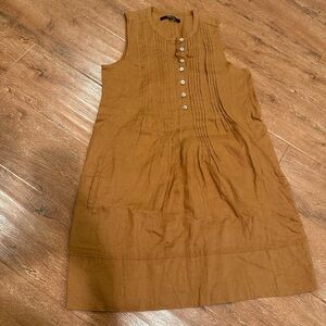 Quince Sleeveless Orange Midi Dress